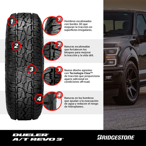 Kit 2 Llantas 265/50r20 107t Dueler A/t Revo 3 Bridgestone