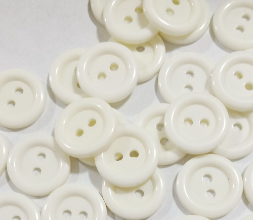 Botones Blancos, 15 Mm, Pack De 144 Unidades.