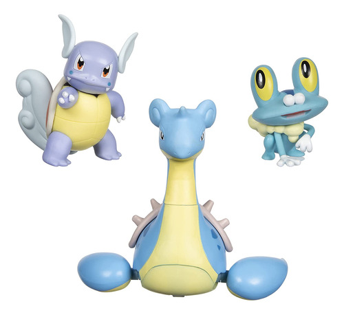 3 Figuras De Acción De Pokémon Tipo Agua De Plástico