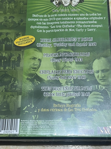 Dvd Tres Alegres Chiflados Volumen 2 4 Episodios Nueva
