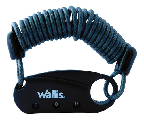 Candado Combinación Gancho Cable 3 Discos Negro Wallis