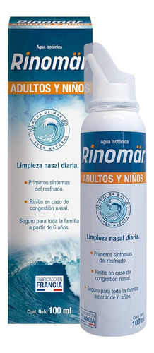 Rinomar Agua De Mar Isotónica Limpieza Lavado Nasal 100ml