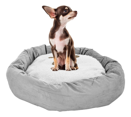 Cama Samba Para Perros Pequeños Color Blanca Y Gris