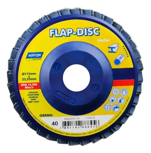Disco Flap R822 115mm Grão 50 - Norton