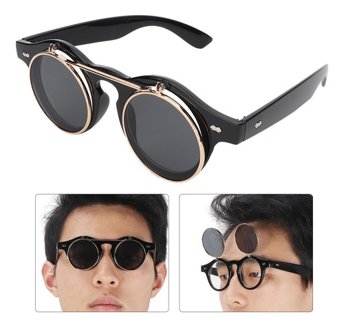 Gafas De Sol Con Montura Redonda, Estilo Punk Y Vintage