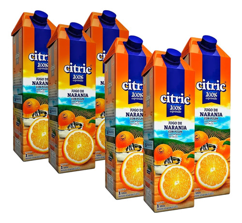 Jugo Citric Naranja 1 Litro Sin Tacc Pack X6 Unidades