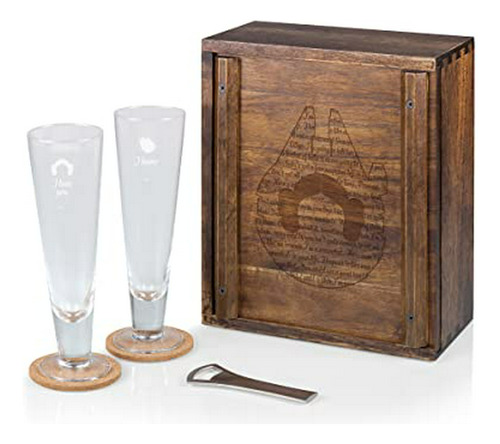 Set De Vasos Star Wars Han Y Leia, Regalo De Picnic, Madera 