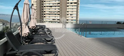 Departamento En Venta De 1 Dorm. En Concón, Con Vista Al Mar