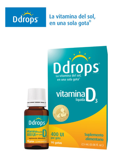 Vitamina D3 400 Ui En Gotas Ddrops Colecalciferol Canada Sabor Neutro