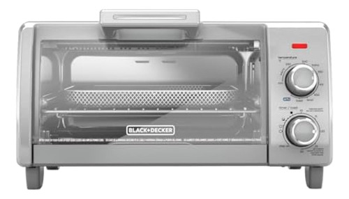 Black+decker To1787ss, Horno Tostador De Aire De 4 Rebanadas, 5 Funciones De Cocción, Temporizador De 30 Minutos, Acero Inoxidable