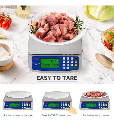 Báscula De Cocina Electrónica De 30 Kg De Acero Inoxi...