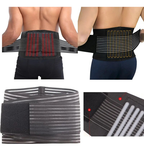 Cinturón De Soporte De Cintura Negro Duradero  Faja Lumbar P