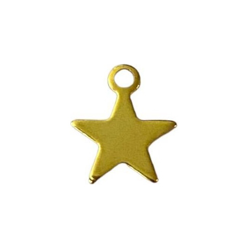 Mini Dije Estrella Acero Inoxidable Chapado En Oro