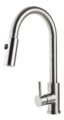 Torneira para Cozinha Gourmet Misturador Monocomando Em Aço Inox 304 Escovado Muru Prata Pingoo.casa
