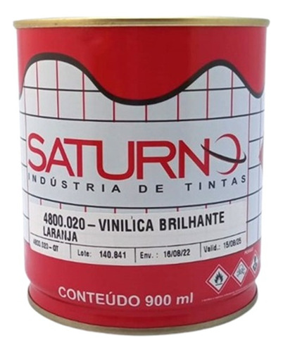 Tinta Vinílica Brilhante Laranja 900ml Saturno 4800.020