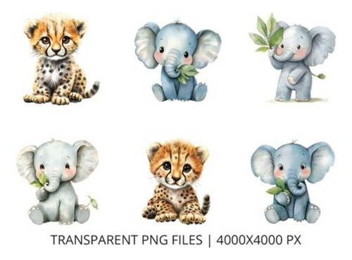 Imágenes Clipart Animalitos De La Selva Bebés 120021977