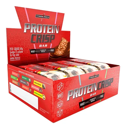 Protein Crisp Bar Ninho Creme De Avelã 12 Und Integralmédica Leite Em Pó Com Creme De Avelã