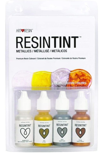 Artresin Kit 4 Pigmentos Metalicos Para Resina Epoxi Epoxica