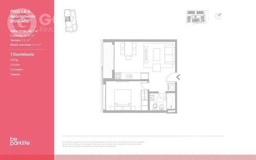 Vendo Apartamento De 1 Dormitorio Con Terraza Hacia Adentro, Garaje Opcional, Barbacoas, Punta Gorda