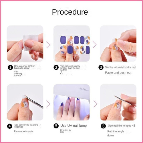 Nuevo Semicured Uv Gel Nail Stickers Con Kit
