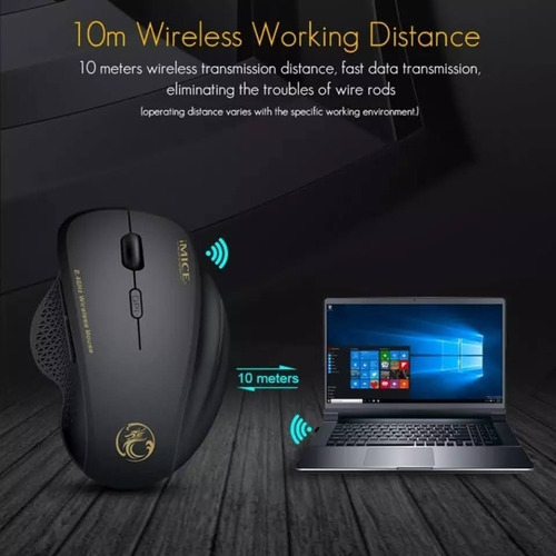 Mouse Inalmabrico 2,4 Ghz Portatil Usb 1600 Dpi 6 Botones