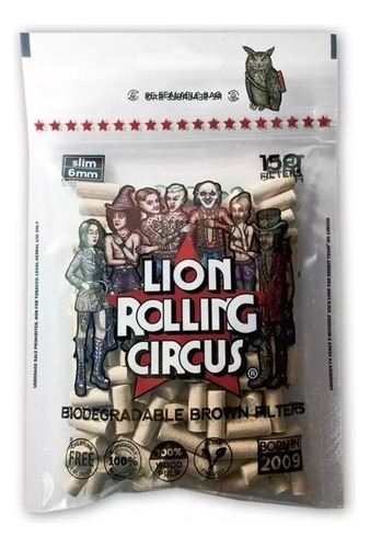 Filtros Biodegradables Lion Rolling Circus 150 Unidades