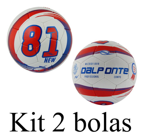 Kit 2 Bolas Dalponte 81 New Campo Branco Azul Resistente Top Cor Branco - Azul