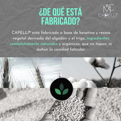 2pz Capelli® 21gr Microfibra Capilar Calvicie Caida Cabello Negro