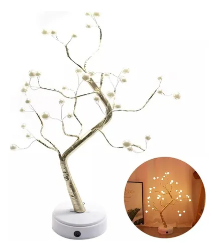 Lampara Luces Led Calida Arbol Iluminacion Usb O Pila