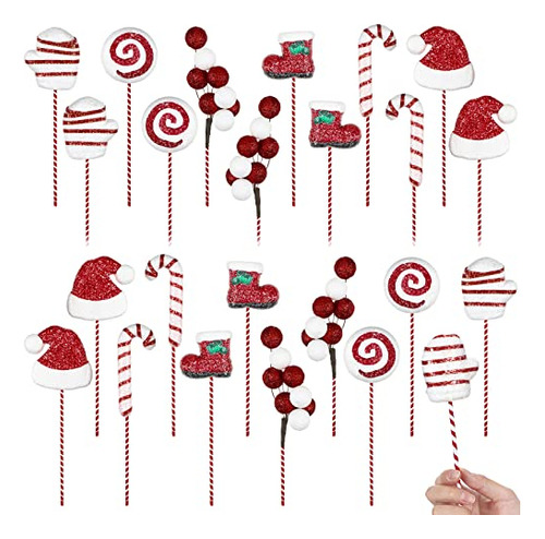Christmas Tree Filler Picks Candy Cane Ornaments And Sp...