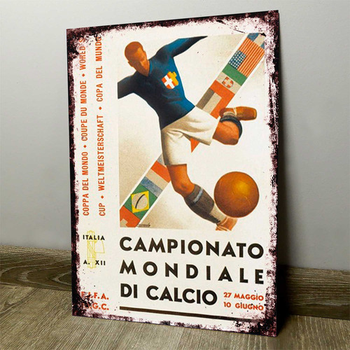 Chapa Retro Vintage Cartel Cuadro Decorativo Futbol Mun002