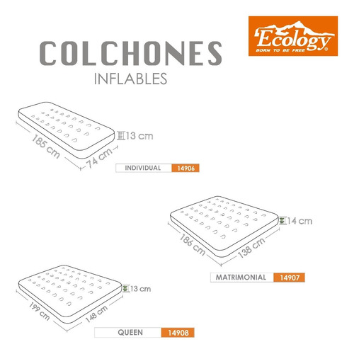 Colchón Inflable Queen Con Bolso Y Kit Reparación Ecology
