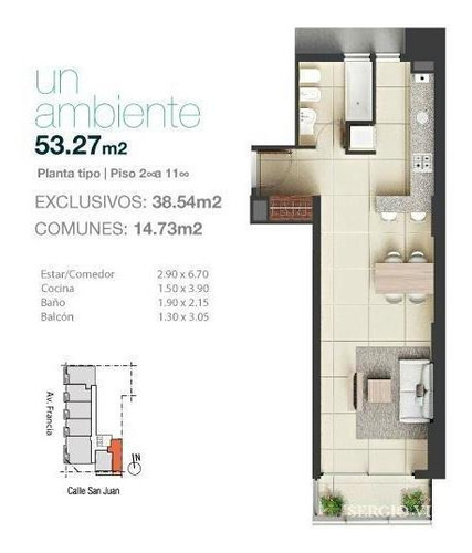 Imagen 4 de 6 de Departamento Monoambiente A Estrenar