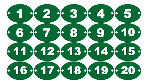 40 Numero Oval Pvc Pode Escolher  De 1 A 99 - Artesanal 