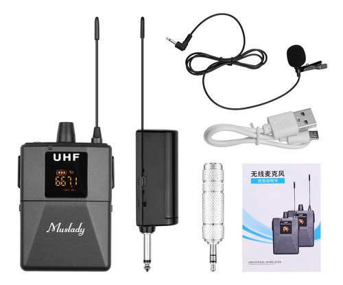 Muslady Uhf Sistema De Microfone Sem Fio Com Lapela