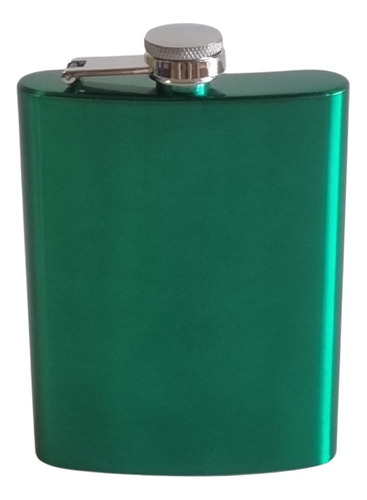 Cantil Porta Bebidas Whisky Conhaque Inox 240 Ml Cores Cor Verde Liso