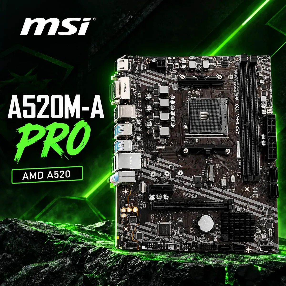 Placa-mãe Msi A520m-a Pro Am4 Matx Ddr4 Hdmi Dvi M.2