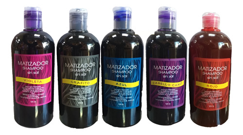 10 Shampoo Matizadores Rojo, Azul, Violeta, Grafito, Cano