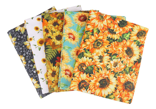 10 Piezas De Tela De Otoño, Patrón De Girasol, Material