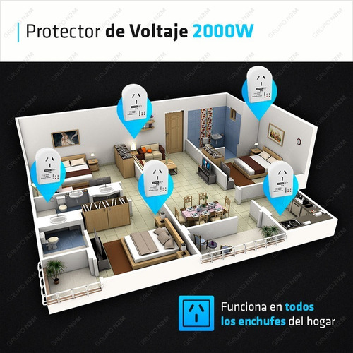 Imagen 4 de 10 de Protector Voltaje 2000w Heladeras Lavavajillas Freezer Aires