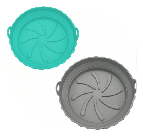 2 Piezas Silicona Freidora De Aire 20cm Bandeja Reutilizable