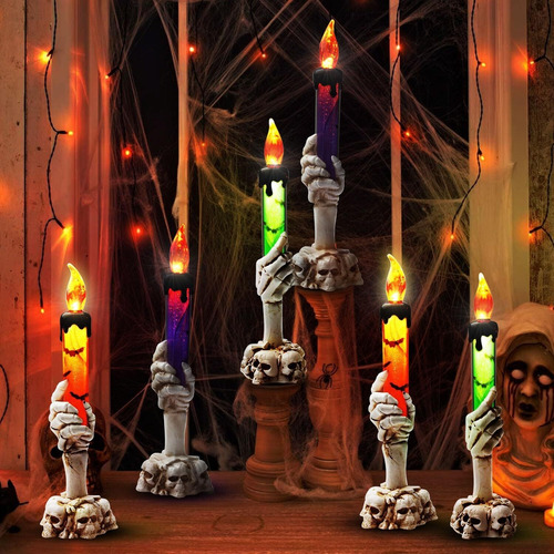 Decoraciones De Halloween, Paquete De 6 Linternas De Velas