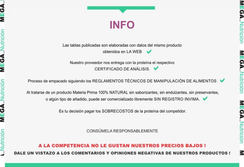 Proteína Natural 100% 1 Kilo 2.2 Libr - Kg a $56900