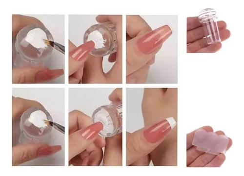 Kit De Estampado De Uñas Transparente De Silicona Francés L