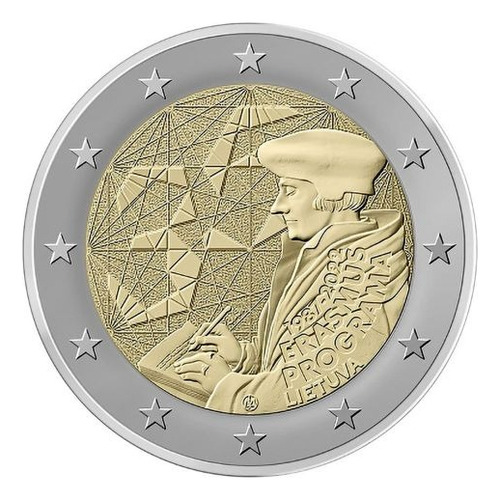 Lituânia 2022 - Erasmus-príncipe Do Humanismo - 2 Euros- F C (Usado)