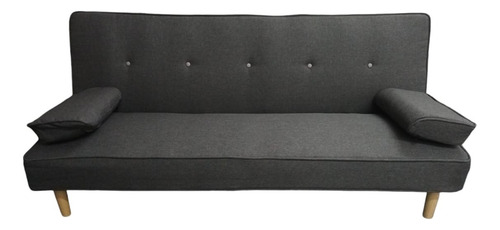 Futon Aleksi Sofa 3 Cuerpos Cama 1 Plaza Premium Apoyabrazos Diseño De La Tela Lino
