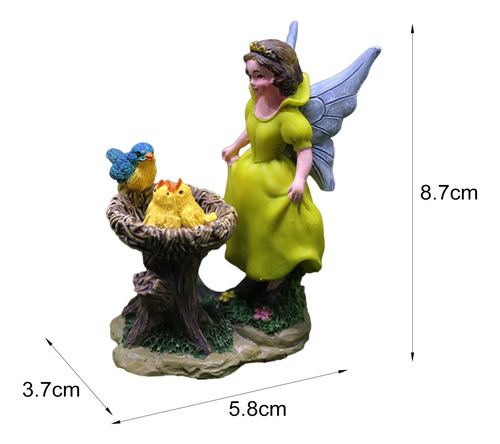 Figuras De Hadas De Jardín Y Pájaros, Decoración De