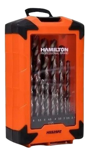 Juego De Mechas Acero Rápido 25 Pz Hamilton Brocas Hss25pz