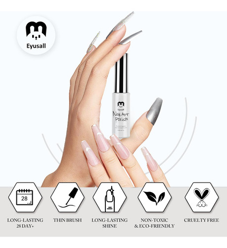Esmalte De Uñas De Gel Metálico, Juego De 2 Esmaltes De Uñas