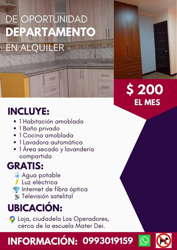 De Oprtunidad Arriendo Departamento Amoblado